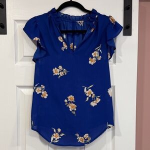 Sienna Sky Cobalt Blue Floral Women's Top